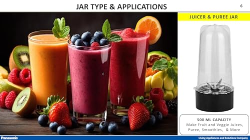 Image of Panasonic Nutriturbo Hand Blender with 5 Jars | Powerful 600W Max Locked Motor | Juicing, Blending & Grinding | Copper Motor & Safety Lock | Multipurpose Kitchen Appliance