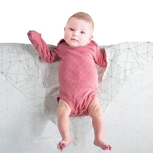 Image of Norani Baby Snugababe Swaddle | Organic Cotton | Patented Newborn Baby Swaddle Blanket with Arm Inserts and Fastener | Geometric