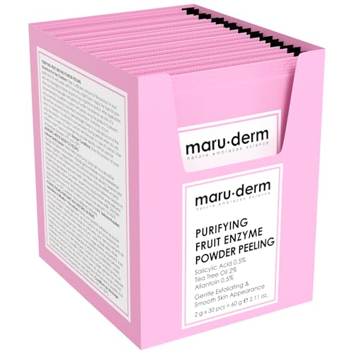 Maruderm Polvo Exfoliante Purificante con Enzimas de Frutas – Con Ácido Salicílico 0,5%, Aceite de Árbol de Té 2% y Alantoína 0,5% | Exfoliante Facial Anti-Imperfecciones, 60 g