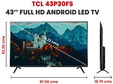 TCL 107.86 cm (43 inches) Full HD LED Certified Android Smart TV P30 43P30FS (Black)