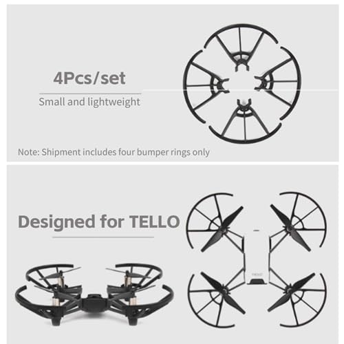 Propeller Protector Kompatibel für DJI Tello, 4 Pcs schwarz Kunststoff Drohne Propeller Klingen Guard Schutzhülle