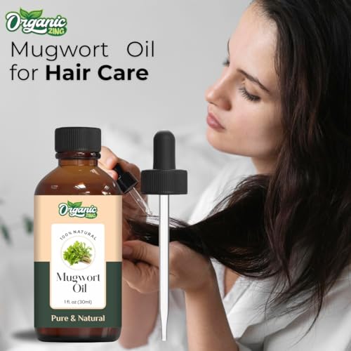 Image of Organic Zing Mugwort Oil 30 ml - Cosmetic Grade Mugwort Essential Oil for Skin & Hair Care | Soothing, Anti-Inflammatory Oil for DIY Beauty Formulations