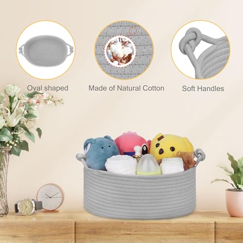 Image of Small Empty Gift Basket with Bag & Ribbons, Cool Gray