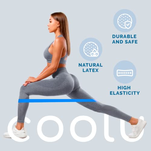Coolu Mini Resistance Loop Bands – Set Of 5 Stretching Training Bands For Home Workout, Fitness, Gym, Physical Therapy, Exercise, Yoga, Pilates For Women And Men – With Special Carry Bag #TOP1