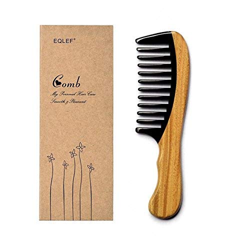 Eqlef® Peigne en bois de santal et corne de qualité supérieure fait main