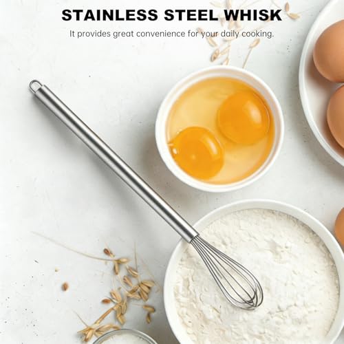 Image of NileHome Mini Whisks Stainless Steel Whisk 11 inch Kitchen Small Wisk Balloon Wire Tiny Whisks for Cooking, Whisking, Blending, Beating, Stirring