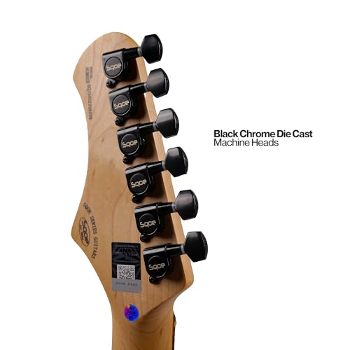 Image of SEST230 HSS Electric Guitar with Bag | Beginner Electric Guitar Kit with HSS Pickups, Basswood Body, Maple Neck & Rosewood Fretboard, Tremolo Bridge| Includes Padded Gig Bag & Allen Key (White)
