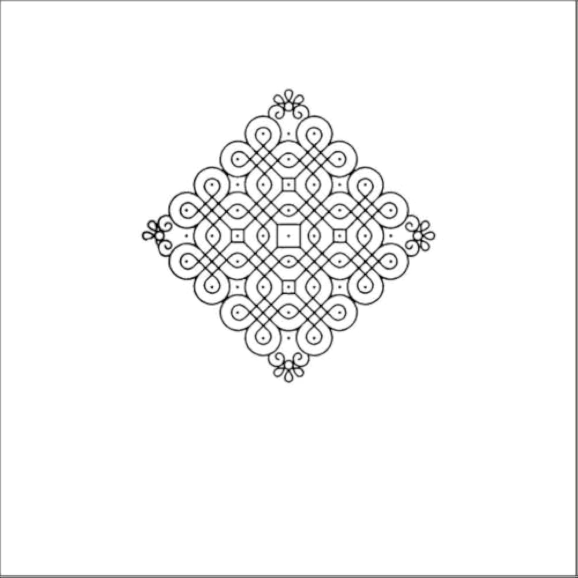 Traditional Kolam Rangoli Pattern Vinyl Wall Decal