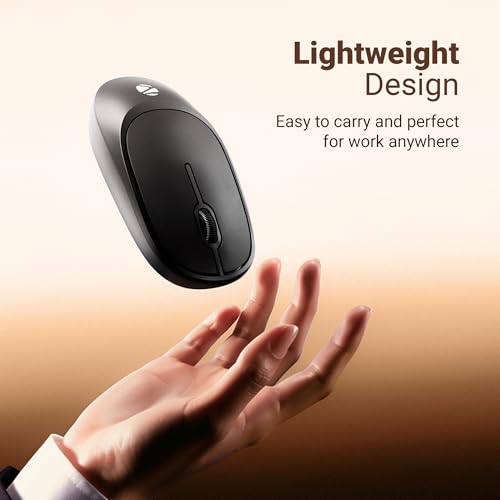 Image of Zebronics Wireless Mouse, 2.4GHz, 1200 DPI, 3 Buttons, High Precision, Comfortable & Ergonomic Design, Lightweight, Power-Saving Mode, USB Nano Receiver (Dazzle 10, Black)
