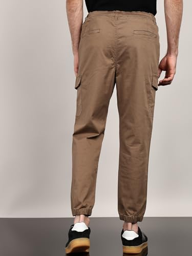 Image of Alan Jones Men's Cargo Jogger Pants | Regular Fit Tapered Joggers with Elastic Waist & Hems | Cotton Stretch Utility Pocket Track Pants | Casual Everyday Wear
