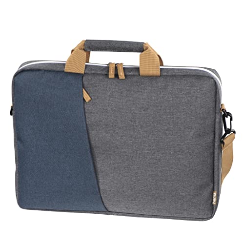 Hama Laptop Tasche bis 14.1''(Notebook Tasche für Laptop, Tablet, MacBook, Chromebook bis 14,1'', Umhängetasche als Arbeitstasche oder Schultasche für Herren und Damen)Marineblau/Dunkelgrau, 00217126
