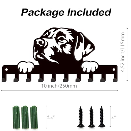SUPERDANT Labrador Hund Metall Schlüsselhaken Mit 10 Haken Hund Schlüsselhalter Garderobenhaken Dekor Schlüsselhalter Wand Dekorative Aufbewahrungshaken Für Hundeleine Eingangsbereich Flur Versteck