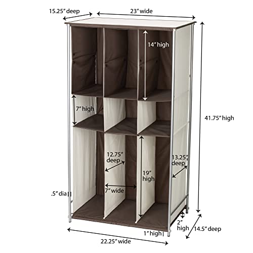 Household Essentials Transformer Boot Storage Rack, Adjustable Cubbies, Soft Poly-Cotton Fabric, Sturdy Steel Frame, Versatile And Stylish, Perfect For Short, Mid And Tall Boots, Natural And Brown #TOP2