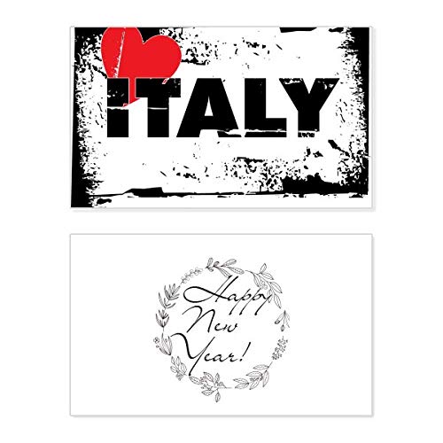 Tarjeta de felicitación para año nuevo I Love Italy Love Love romántica