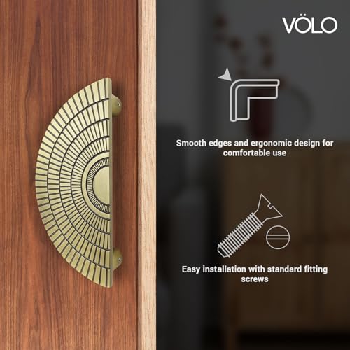 Image of VOLO Main Door Handle - Zinc Alloy Pull Handle for Wooden, Glass & Metal Doors, Suitable for Home, Office & Hotel Entryways (Model: S-626, Pack of 1 Set) (Antique, 160MM (8 Inch))