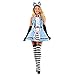 dmsc Le Nouveau Bleu Alice au Pays des Merveilles Robe de Princesse Fantasy cos Fille. (Couleur : Bleu, Taille : One Size)