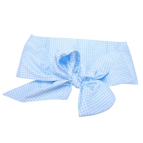 Image of VGEBY Newborn Swaddle Sash, Maternity Bow Sash Newborn Infant Blanket Swaddling Blankets for Photo Stretch Wrap Blankets & Swaddling (Light Blue Plaid)