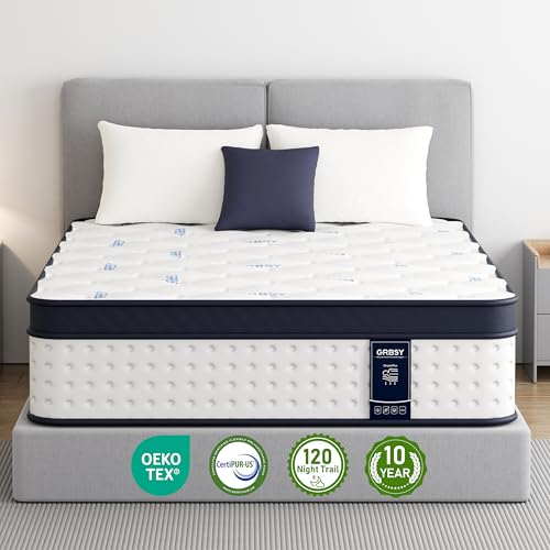 Grbsy Colchón 150x190 cm – Híbrido 26 cm: 7 Zonas Muelles Ensacados + Espuma Viscoelástica Alta Densidad. Aislamiento Movimiento, Hipoalergénico, Transpirable – Certificados Oeko-Tex y CertiPUR-US