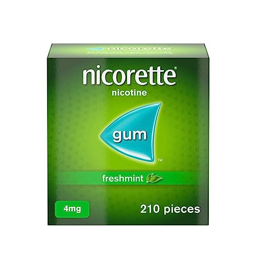 Nicorette Freshmint 4mg Gum (210 Pieces), Discreet and Fast-Acting Stop Smoking Aid to Ease Cravings, Nicotine Gum with Pleasant Freshmint Flavour, Chewing Gum
