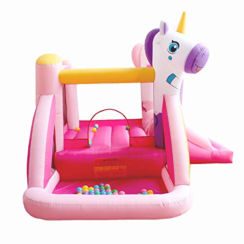RETRO JUMP Unicorn Inflatable Bouncer Princess Bounce House with Slide Kids Jumper Bounce House with Blower for Birthday Party Gift - Thumbnail 3
