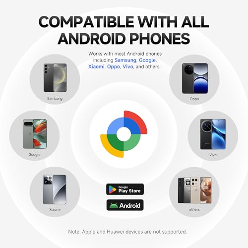 Image of MiTag Bluetooth Tracker for Android, Google Certified Key Finder /Luggage Tracker /Item Locator, Smart Tracking Tag Compatible with Google Find My Device App, White
