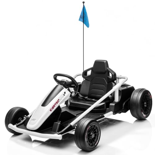 36V 10 MPH Electric Go Kart for Ages 6-18, Drift Cart w/Max 220 Lbs, White