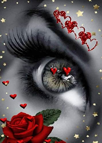 Peinture au diamant 5D kit complet yeux roses | Cadeau idéal de loisir créatif mosaïque