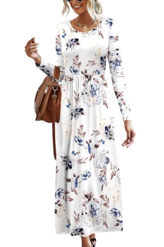 Image of AUSELILY Women's Classic Long Sleeve Dress Loose Plain Long Casual Maxi Dresses with Pockets 2026