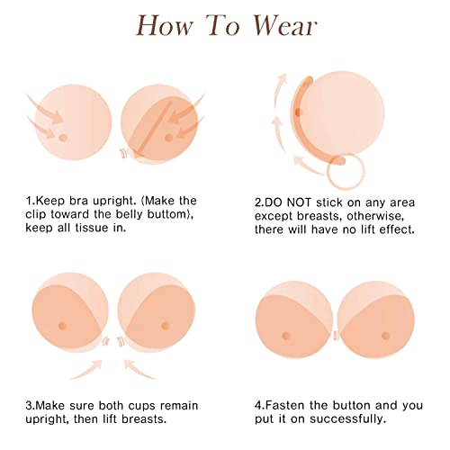 Image of Wingslove Adhesive Bra Reusable Strapless Self Silicone Push-up Invisible Sticky Bras for Backless Dress