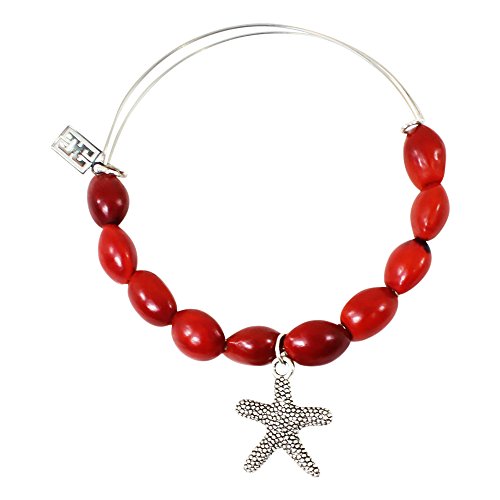 Image of EVELYN BROOKS Adjustable Bangle Bracelet (Multiple Charm Styles) for Women-w /Meaningful Good Luck Seed Beads - Handmade Jewelry | Great Gifts for Teen Girl Gifts & Great Addition to Girls Jewelry