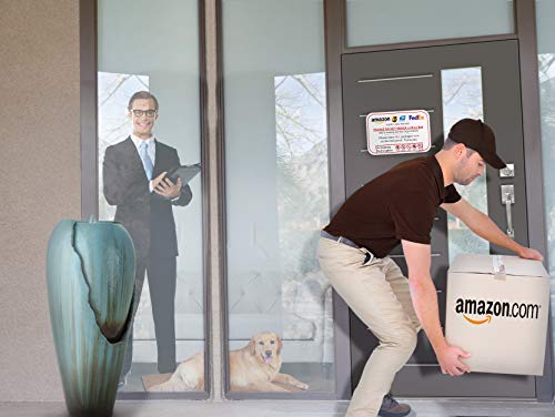 Leave Package Sign - Do Not Knock Or Ring Doorbell , Dog Will Bark , 6" X 9" No Rust Pvc , Will Not Scratch , Easy To Mount With Included Adhesive , Made In Usa By Spryzzle #TOP2