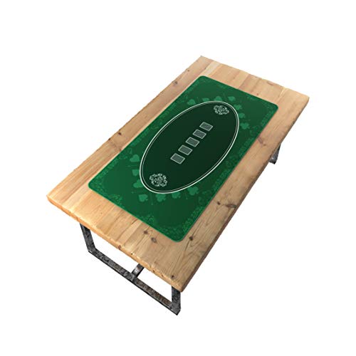 Bullets Playing Cards - Poker Layout - Table Top Mat 63" X 31.5" - Deluxe Playing Mat For Casino Night #TOP1