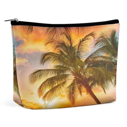 Bolsa feminina de couro PU, estojo de maquiagem, bolsa com zíper, bolsa organizadora de artigos de higiene pessoal, 17,3 x 15 x 5,8 cm, Multi 20, 6.8x5.9x2.3 in