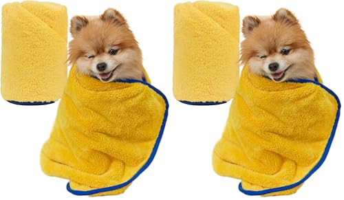 Image of PETHROOM Ultra Absorbent Pet Towel | Quick-Drying, Soft Microfiber Dog & Cat Bath Towel | Lightweight, Durable, Fast Water-Soaking | Ideal for All Breeds (Medium) 15.7 inch x 31.5 inch (Pack of 2)