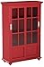 Ameriwood Home Aaron Lane Bookcase with Sliding Glass Doors, Red