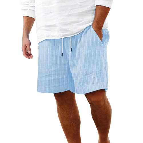 Pantaloncini Di Lino Uomo Estivi Eleganti Bermuda Spiaggia Comodo Traspirante