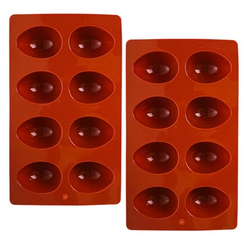 Rthjsfj 8-Cavity Easter Egg Shape Silicone Molds, 2Pcs Food-grade Baking Supplies for DIY Cake Decoration, Chocolate, Candy, Jello, Pastry, Muffin, Bread, Ice Cube