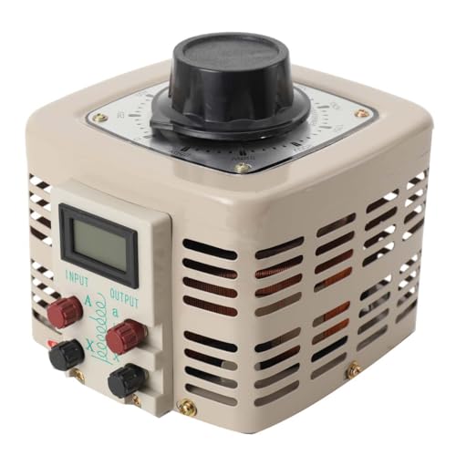 Atsoya 1000W Ringkerntransformator Trenntrafo 230v, 0-250V Stufenlos Einstellbar mit Voltmeter und Sicherungssimulationsanzeige Speziell für Elektronische Prüfung und Wartung