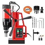 EcoSummer 1550W Magnetic Drill Press, 500RPM Portable Mag Drill Press with 2 Inch Boring Diameter, 10-Speed Core Drilling Machine, Single Track Electric Drilling Tool for Metal Working, Industrial