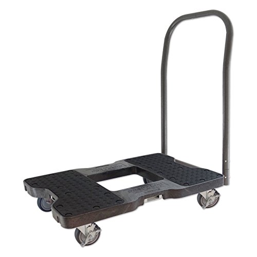 Up To 40% OFF SNAP-LOC 1500 LB Push CART Dolly Black with Steel Frame, 4 inch Casters, Push Bar and Optional E-Strap Attachment