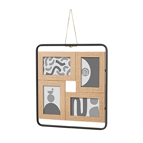 KCASA - Cadre photo multiple pendentif original en bois nordique pour 4 photos 10 x 15 cm Cover