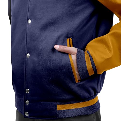 Image of Baseball Wool Letterman Varsity Faux Leather Sleeve For Men | Wool Varsity Bomber Jacket