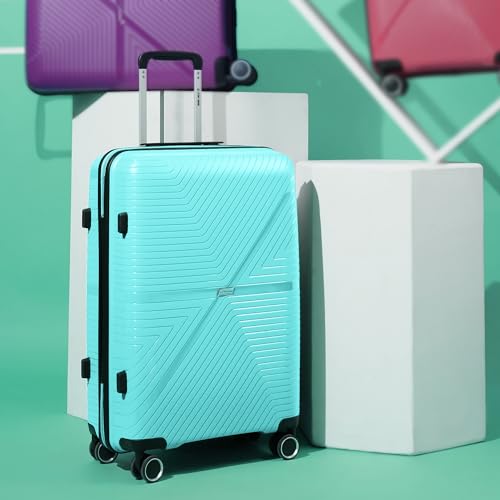 Image of Stony Brook Nasher Miles Axis 75 Cm 28 Inch Polypropylene Hard-Sided 4 Wheels Spinner Check-in Luggage Trolley Bag (Light Blue)