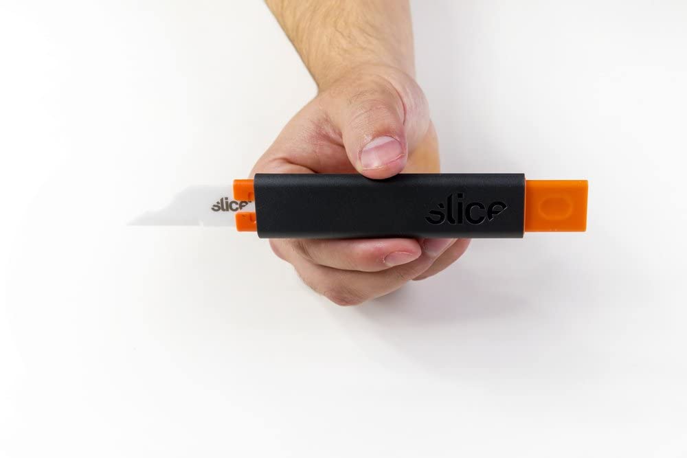 Slice 10482 Deburring Tool, Industrial Grade, Ideal for Deburring Sheet Metal Edges, Injection-Moulded Plastics, and 3D-Printed Prototypes, Never Rusts, Lasts 11x Long as Metal, 12 Pack (10482-CS)