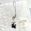 PUCAPOCO Black Cat Phone Charm Cute Kawaii Cat Fish Phone Bag Charm Accessories