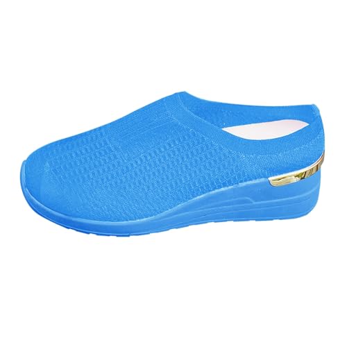 Zapatillas informales de malla para mujer con cuña transpirable