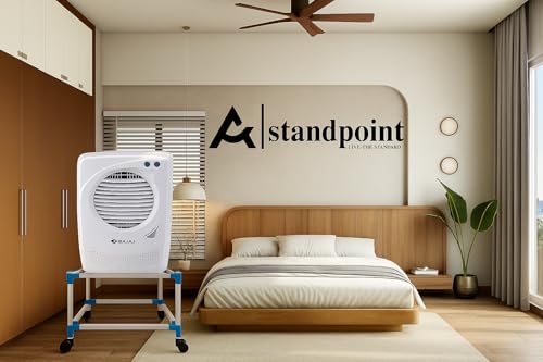 Image of STANDPOINT Heavy-Duty Air Cooler Trolley Stand with 360 Movable Wheels | Metal Cooler Stand for Home & Outdoor | Rust-Resistant Powder Coated | Up to 100L Weight Capacity | Easy Mobility Cooler Base