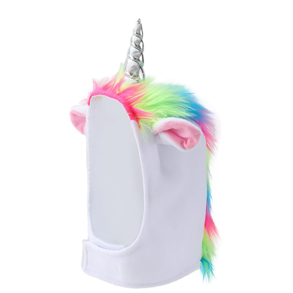 Pet Unicorn Hat for Cat Dog Ear Wrap Hood Furry Pet Wig Funny Pet Costumes Pet Unicorn Cosplay Outfit Dog Cat Headgear for Halloween Christmas