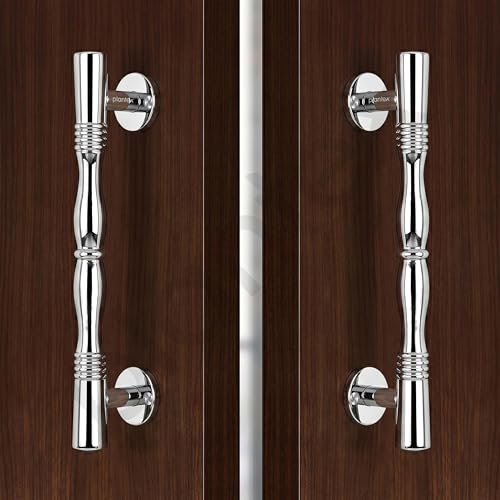 Image of Plantex Door Handle /Stainless Steel Main Door Handle /8 Inch Pull-Push Handle - Pack of 2 (S-143,Chrome)