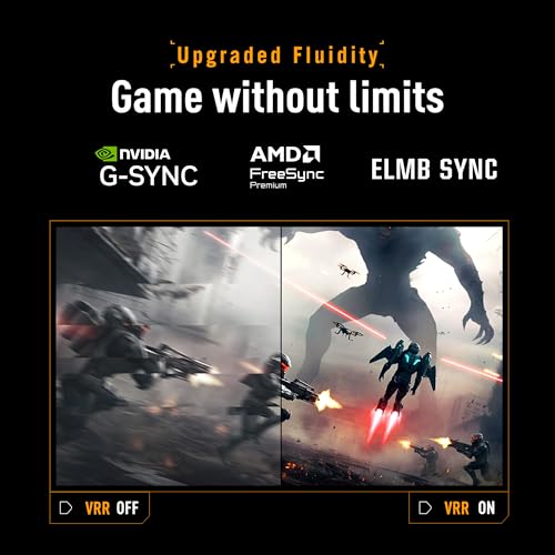 ASUS TUF Gaming VG27AQM5A QHD Monitor (27 Zoll, 2560 x 1440, Fast IPS, 0,3 ms Reaktionszeit, 300 Hz, Lautsprecher, ELMB Sync, HDMi, DisplayPort, USB-C) (90LM0BG0-B01971)